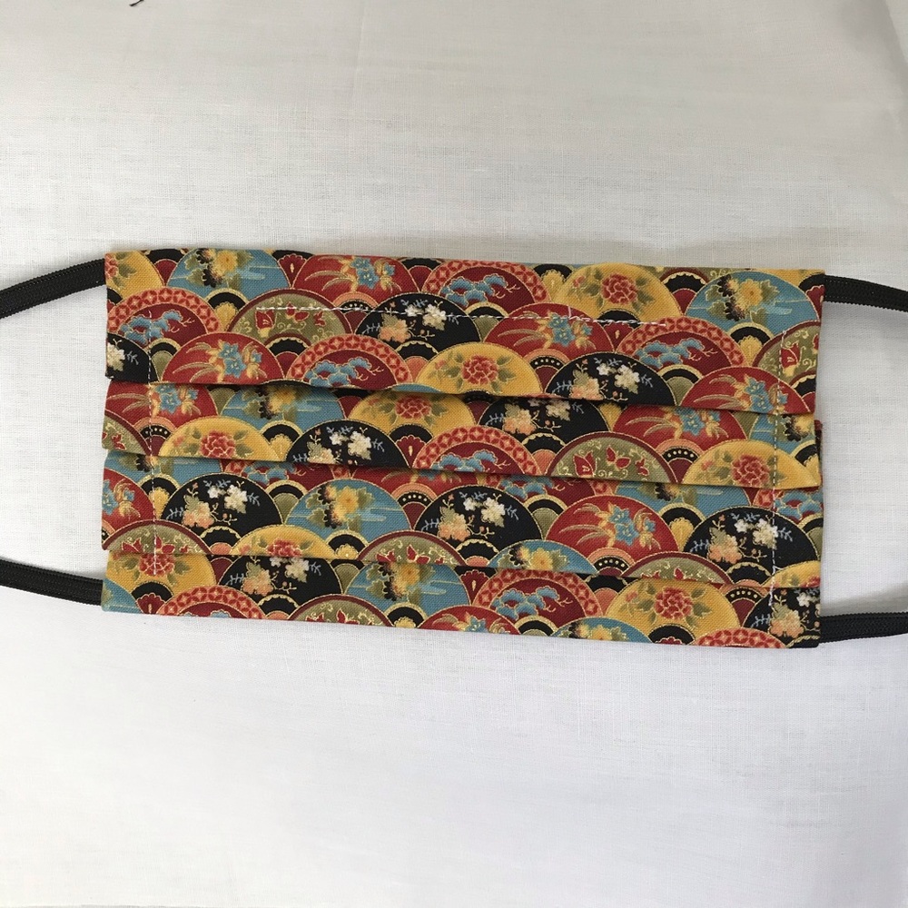 NWT - Handmade Adult Cloth Mask in Asian Fan print
